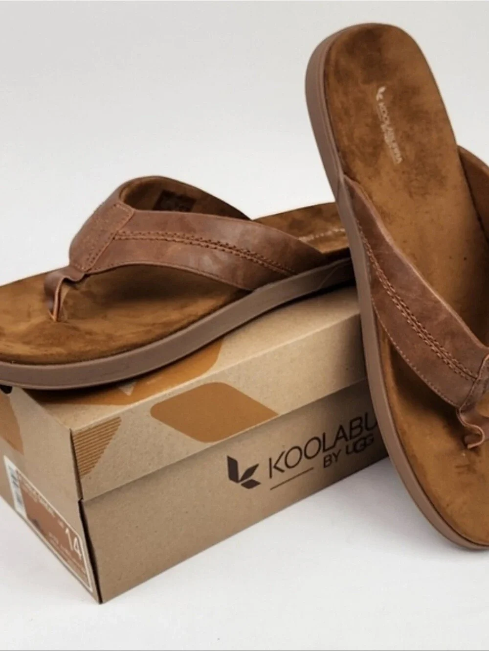 Koolaburra Men’s Chestnut Suede Toe-Post Sandals